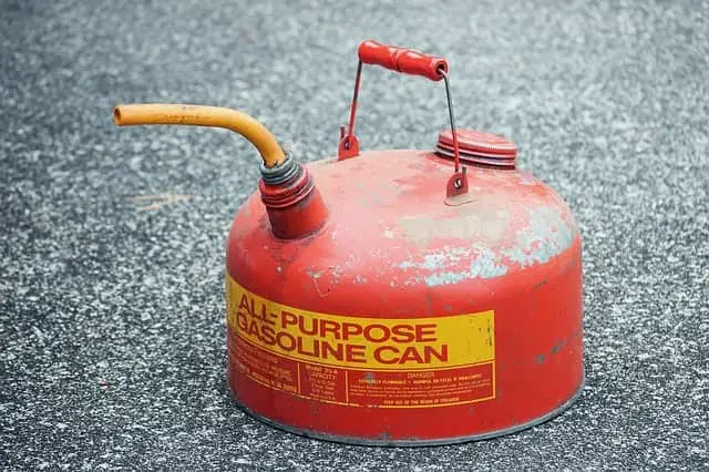 red metal gas can